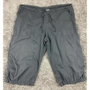 Be Present Yoga Kona Cropped Capri Pants XL Black Drawstring Pockets
